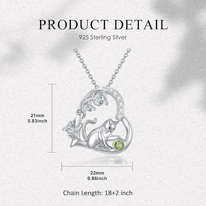 PELOVNY Teddy Bear Necklace for Women 925 Sterling Silver Bear/Highland Cow/Fox/Cat/Axolotl Birthstone Necklace Christmas Birthday Jewelry Gifts for Mom Daughter Wife Sister