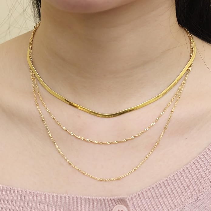 14K Gold Plated Paper Clip Chain Link Necklace Satellite Cross Key Starfish Turquoise Heart Necklace for Women