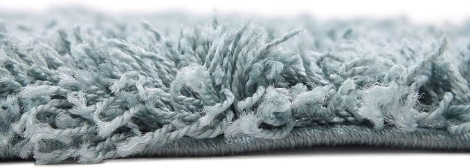 Unique Loom Solid Shag Collection Area Rug (8' Square, Light Slate Blue)
