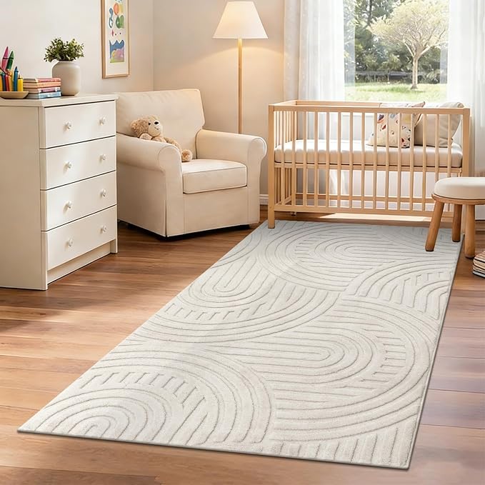Pauwer Area Rugs for Living Room 3x5, Non Slip Washable Modern Rug, Beige | Soft Fluffy, Boho Neutral, Indoor Floor Carpet, For Bedroom Entryway Dining Room Nursery Farmhouse