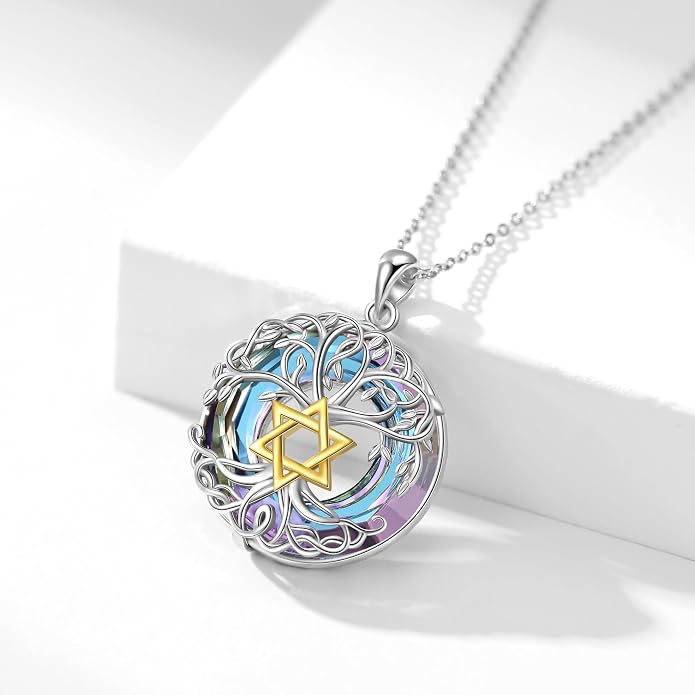 Tree of Life Thor Hammer Pendant Necklace for Women Sterling Silver S925 Jewelry for Women US1