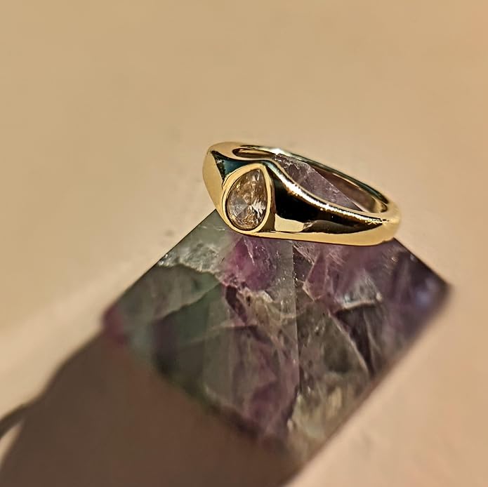 Faire de la Mode Waterproof Statement Chunky Ring in 14k Gold Plated Stainless Steel