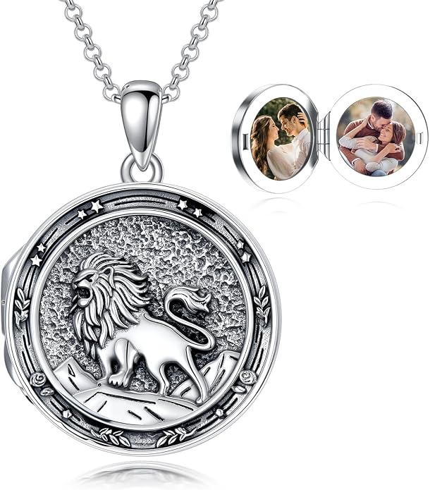 PELOVNY Locket Necklace That Holds Pictures 925 Sterling Silver Photo Locket Pendant Birthday Christmas Memorial Jewelry Gifts for Women Men