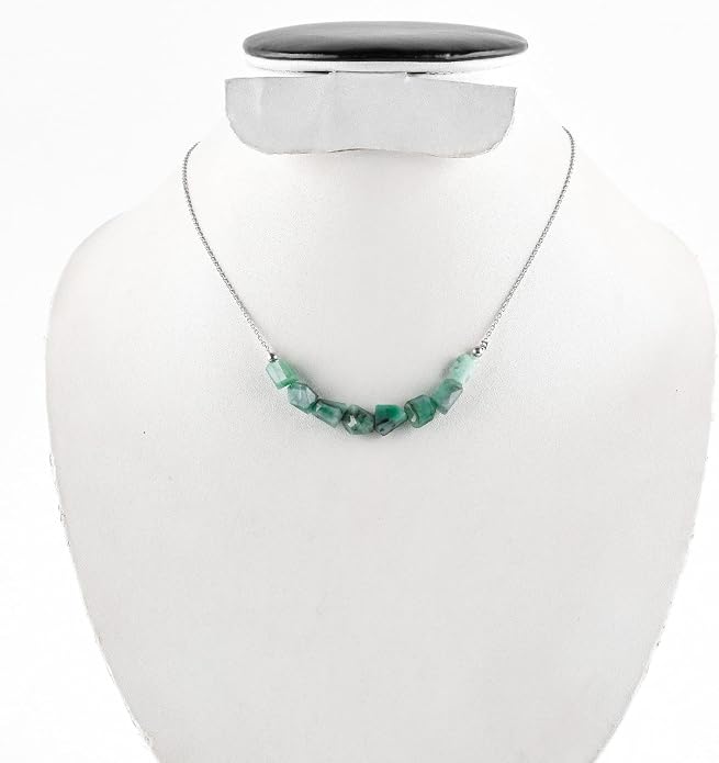 Natural Gemstone Dainty Pendant Necklace for Women Handmade Crystal Jewelry 925 Sterling Silver 18 Inch Chain Healing Chakra Christmas Birthday Gift for Her