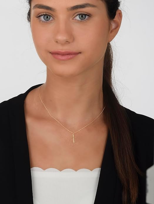 Annika Bella Cross Necklace for Women, 16-18 Inches Silver/Gold Chain, Women's Small Simple Cross Necklaces Religious Charm Jewelry, Faith Gift for Her