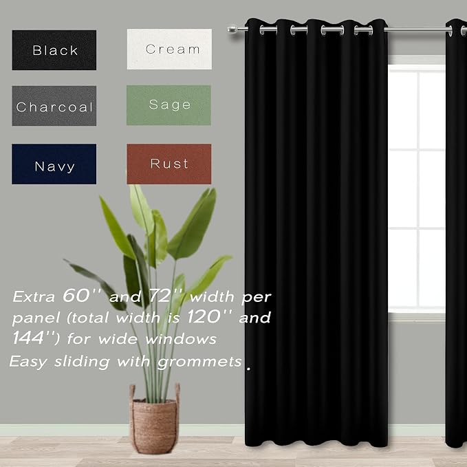Black Out Curtains 60x45 Inch Long 2 Panels Burg for Bedroom Windows,Grommet Heat Blocking Room Darkening Insulated Kitchen Soundproof Half Block Dark Short Curtain for Bathroom,Van Garage,45L Length
