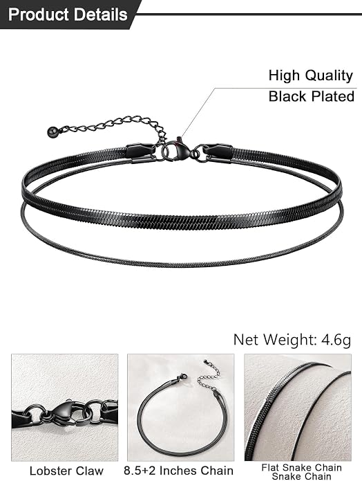 U7 Silver/Gold Ankle Bracelets for Women Layered Chain Anklets Stainless Steel Waterproof Summer Beach Anklet Cham, Adjustable 8.5"-10.5"