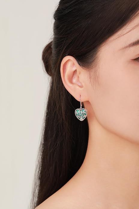 BDL Genuine Turquoise Jewelry for Women, Sterling Silver Earrings and Necklaces for Women, Leverback Dangle Drop Earrings Jewelry