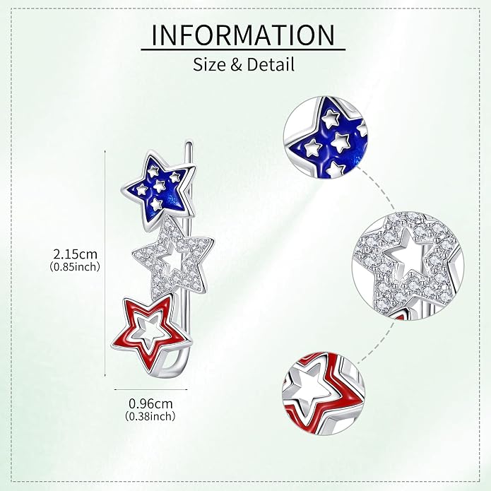 Ear Climbers Earrings for Women Sterling Silver Vintage Ear Crawler Earrings Jewelry Gifts for Women