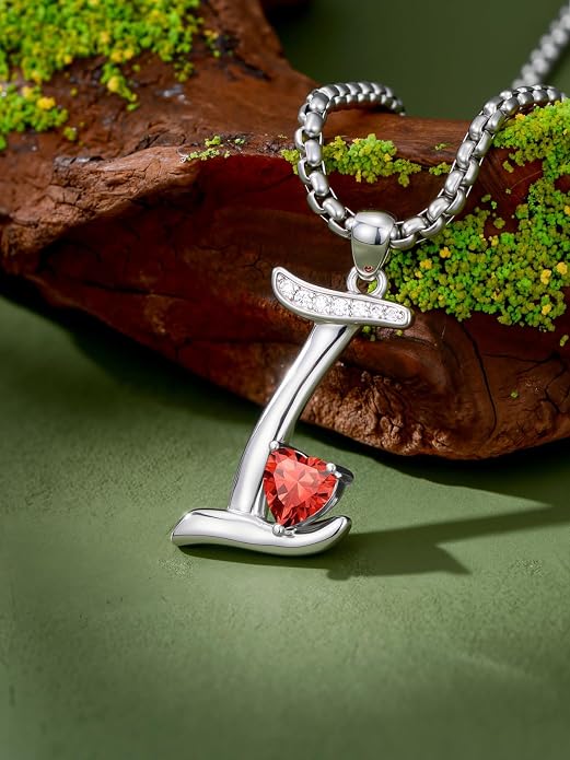 Birthday Gifts for Women Alphabet A to Z Initial Birthstone Pendant Necklaces for Women - 18k White Gold Plated Personalized Name Jewelry Anniversary Graduation Gifts for Wife Her Daughter Girlfriend(with Gift Box)