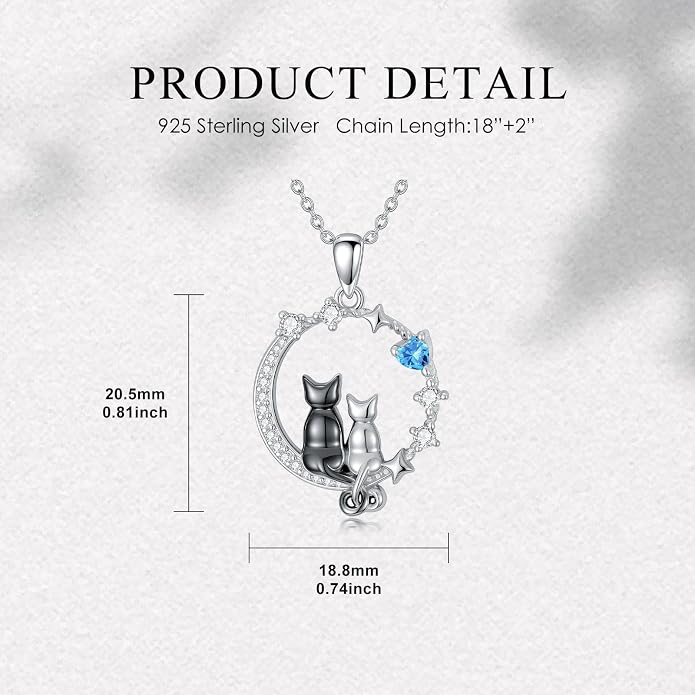 PELOVNY Teddy Bear Necklace for Women 925 Sterling Silver Bear/Highland Cow/Fox/Cat/Axolotl Birthstone Necklace Christmas Birthday Jewelry Gifts for Mom Daughter Wife Sister