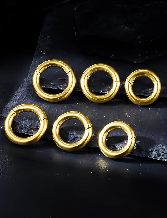20G 18G 16G 14G 12G 10G 8G 6G 4G 2G Nose Rings Hoops 316l Surgical Steel Clicker Septum Lip Ring Tragus Helix Daith Rook Conch Snug Cartilage Lobe Earrings Hoop Piercing Jewelry For Women Men