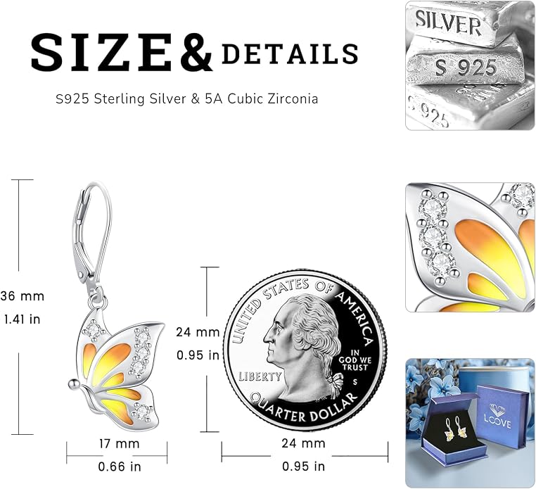 Tree of Life/Cat/Turtle/Butterfly/Flower/Celtic/Turquoise/Moonstone Dangle Earrings for Women Sterling Silver Cute Animals Drop Earrings Jewelry Gifts