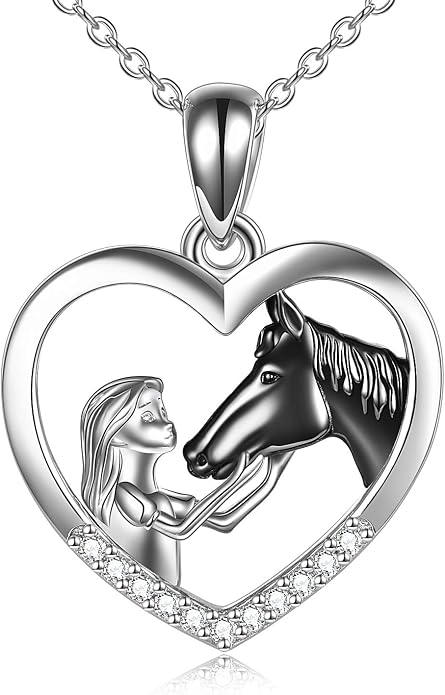 YFN Horse Pendant Necklace Sterling Silver Women with Horse Gift for Women