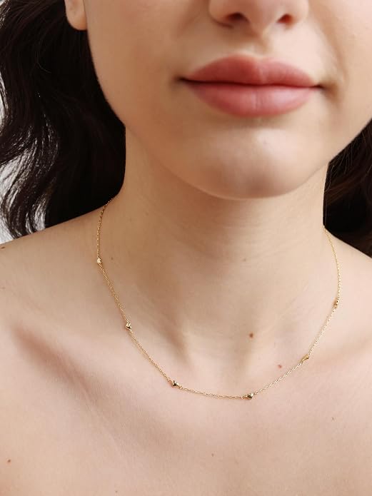 FRUMOS Gold Plated Necklace for Women, Dainty Layered Chain Necklace, Fashion Jewelry for Daily Wear