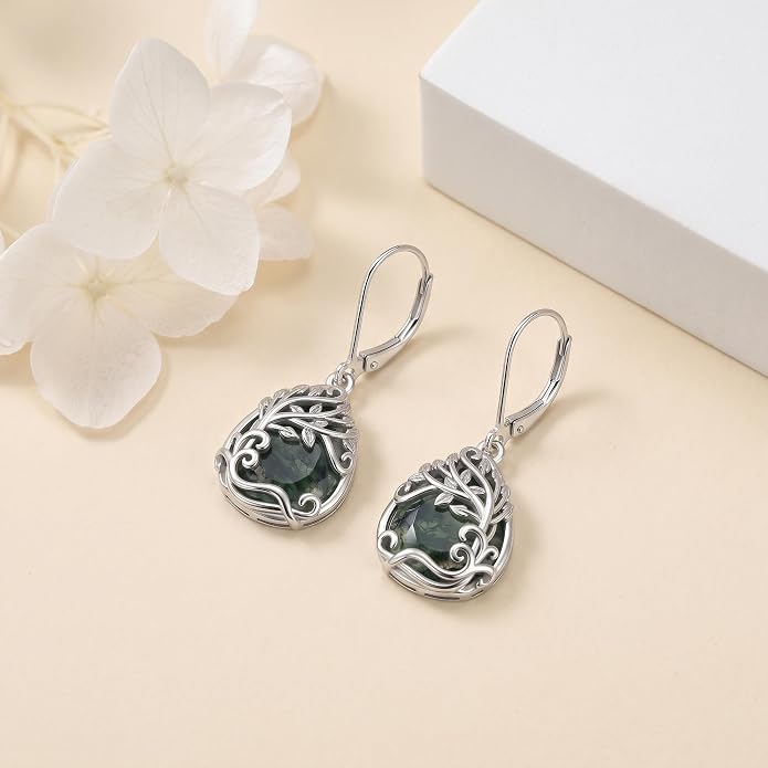 Teardrop Tree of Life/Filigree Earrings for Women Dangle Leverback Earrings Jewelry Gift Anniversary For Her