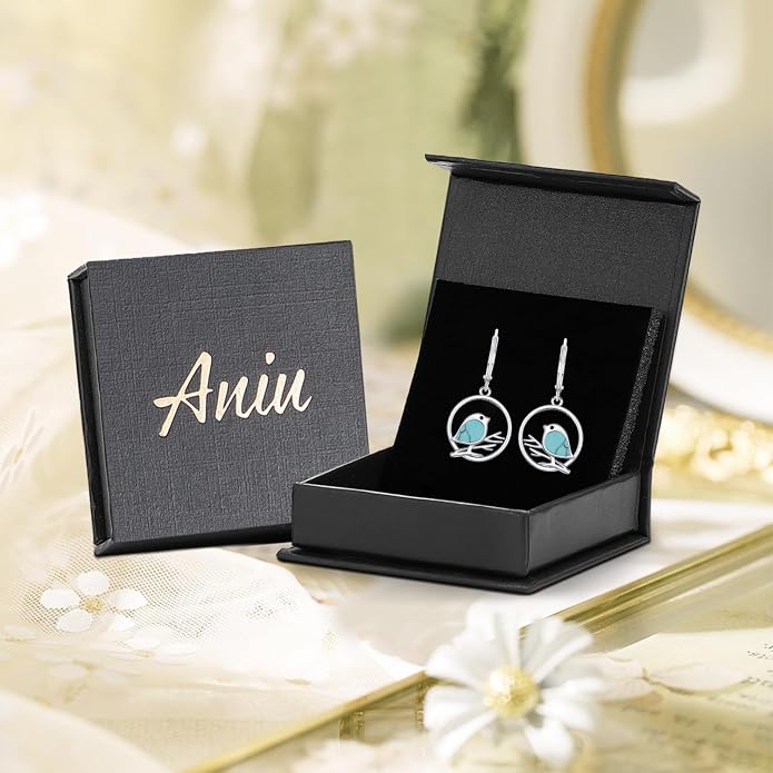 Aniu Tree of Life Earrings for Women Turquoise Malachite Teardrop Dangle Earrings for Women Sterling Silver Anniversary Birthday Drop Dangle Earrings Jewelry Gifts