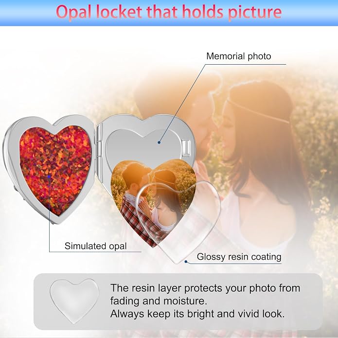 SOULMEET Personalized Butterfly Locket Necklace That Holds Up to 2 Pictures, Memorial Insects Silver Butterfly Photo Locket Custom Any Photo Healing Gift