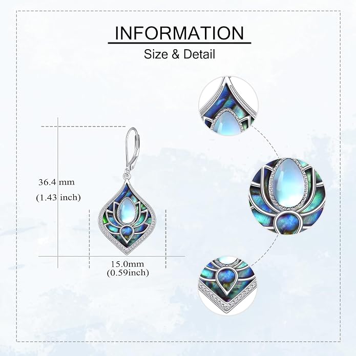Lotus Earrings Sterling Silver Lotus Flower Dangle Drop Earrings Yoga Jewelry Gifts for Women