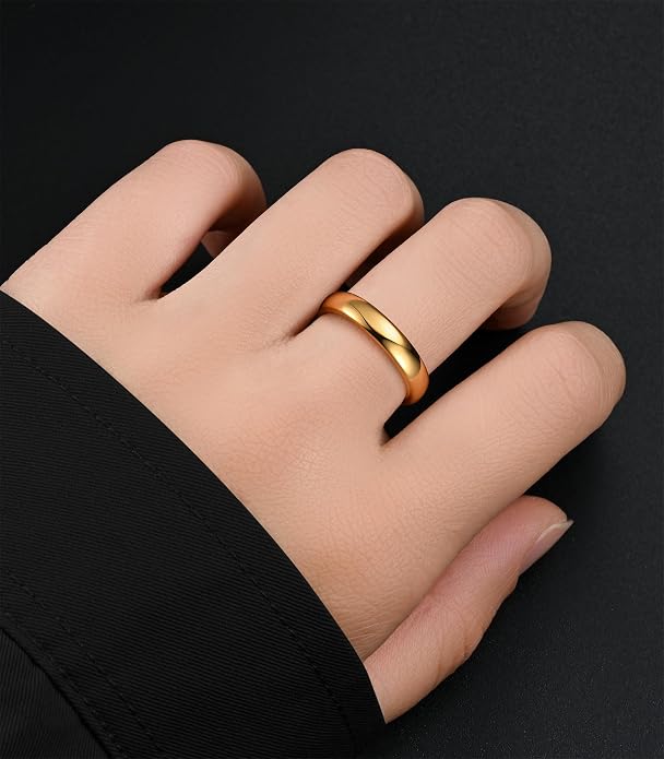 King Ring Tungsten 4/6/8mm Rings – Super Polished Wedding Bands – Designed in USA