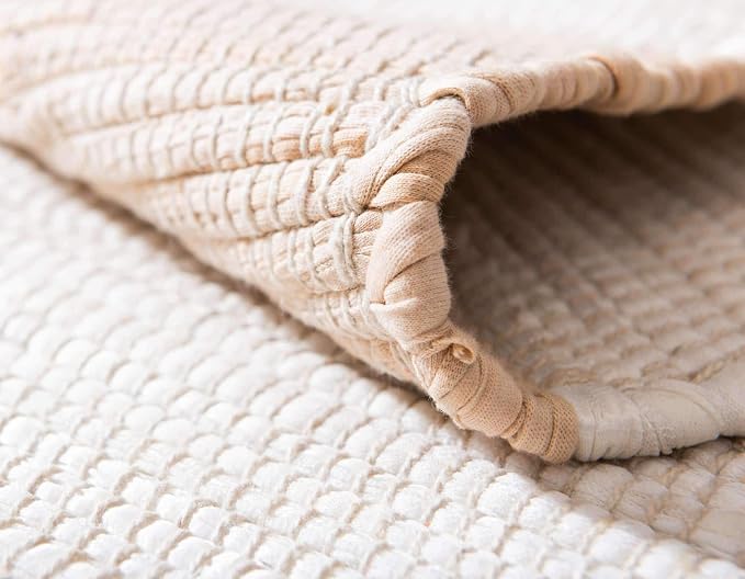 Unique Loom Chindi Rag Collection Area Rug - Striped (2' 2" x 12' 2" Runner, Beige/ Ivory)