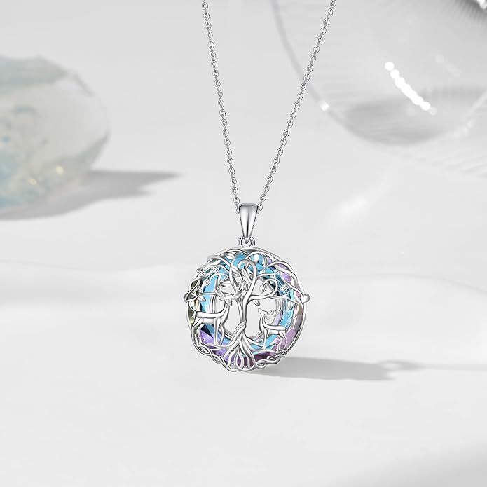 Tree of Life Thor Hammer Pendant Necklace for Women Sterling Silver S925 Jewelry for Women US1
