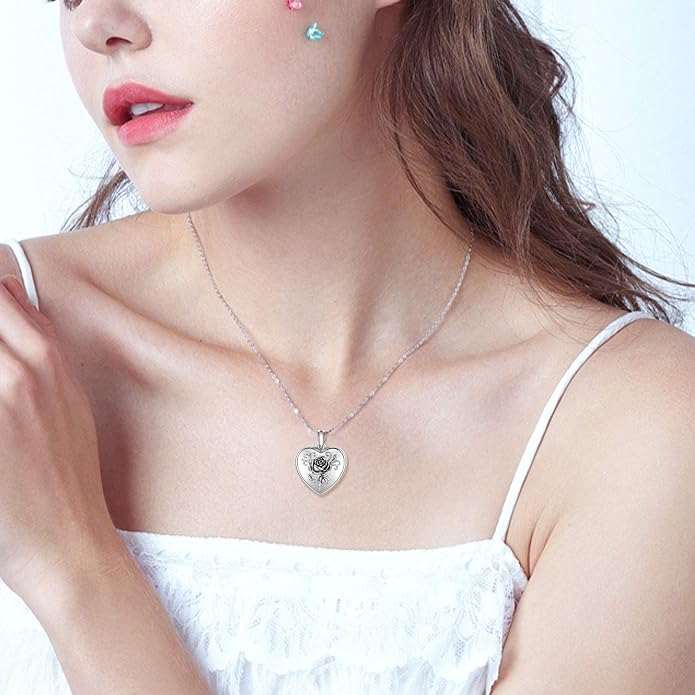Cuoka 925 Sterling Silver Heart Necklace I Love You to The Moon and Back Pendant Sun Star Moon Necklace Jewelry for Women with Gifts Box