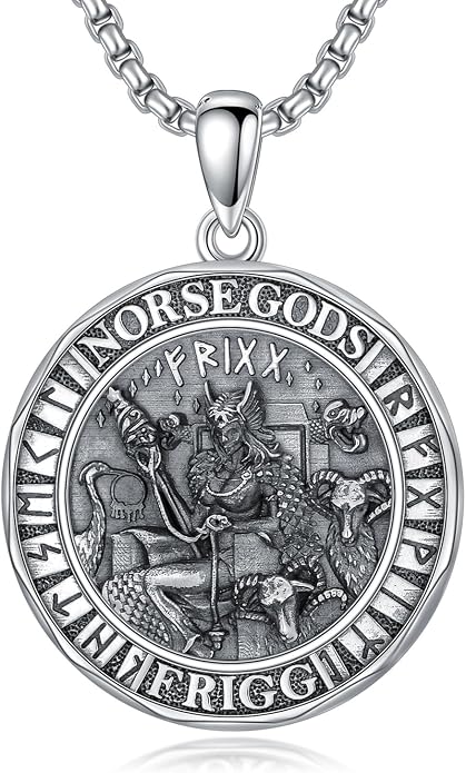 Viking Necklace for Men Women 925 Sterling Silver Norse Jewelry Fathers Mothers Day Anniversary Birthday Gifts for Mom Dad Husband Brother (with Gift Box)