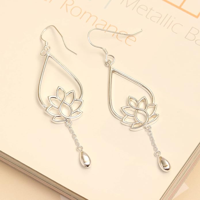 Charmsy 925 Sterling Silver Double Twisted Infinity Dangle Earrings for Women | Linear Marquise Large Loops Classic Infinity Drop Dangle Earrings