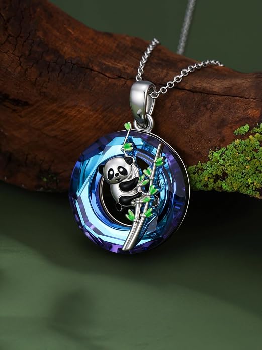 TOUPOP Sterling Silver Tree of Life Hummingbird/Dragonfly/Owl/Panda Necklace Crystal Bird Jewelry Birthday Christmas Valentines Day Gifts for Her Girlfriend Mom