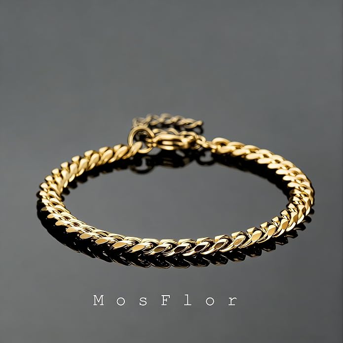 Cross Bracelet for Men, Silver/Gold/Black Mens Cross Bracelets Stack Stainless Steel Cuban Link Chain Bracelet Set Non Tarnish Adjustable Chunky Mens Jewelry Gifts for Men Dad Him Father's Day