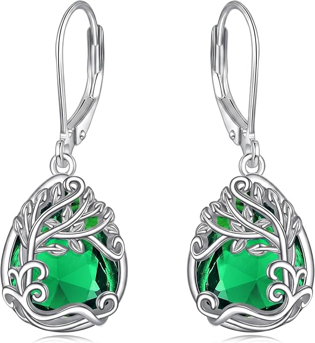 Teardrop Tree of Life/Filigree Earrings for Women Dangle Leverback Earrings Jewelry Gift Anniversary For Her