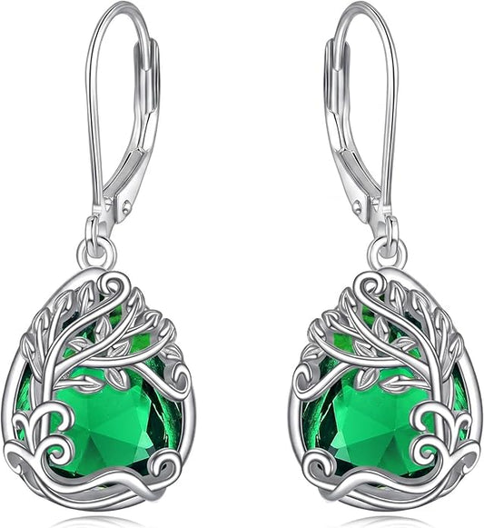 Teardrop Tree of Life/Filigree Earrings for Women Dangle Leverback Earrings Jewelry Gift Anniversary For Her