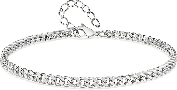 Cross Bracelet for Men, Silver/Gold/Black Mens Cross Bracelets Stack Stainless Steel Cuban Link Chain Bracelet Set Non Tarnish Adjustable Chunky Mens Jewelry Gifts for Men Dad Him Father's Day