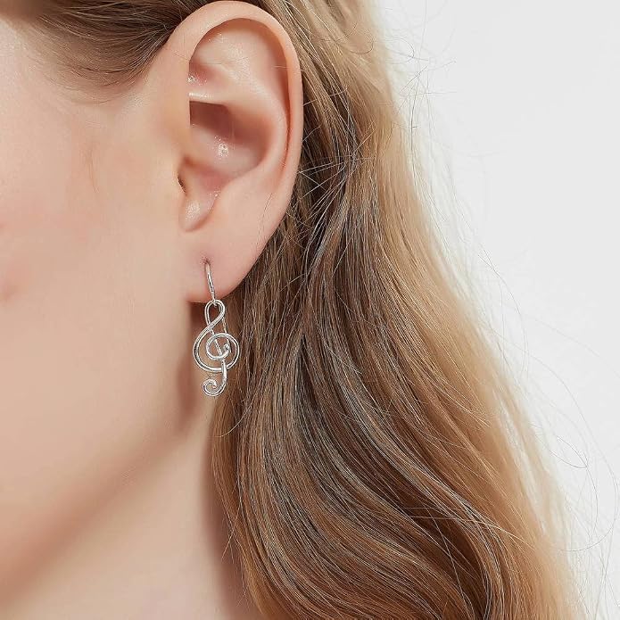 BERRICLE Sterling Silver Minimalist Dangle Earrings for Women, Gold Flashed Fish Hook/Leverback Drop Earrings - Trendy Design in Ball Bead, Bar, Teardrop, Treble Clef Music Note