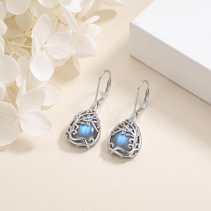 Teardrop Tree of Life/Filigree Earrings for Women Dangle Leverback Earrings Jewelry Gift Anniversary For Her