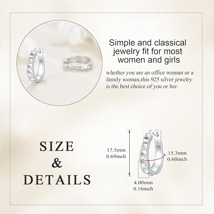 Sterling Silver Hoop Earrings Small Hoop Sun/Leaf/Triangle Huggie Earrings for Women Hypoallergenic