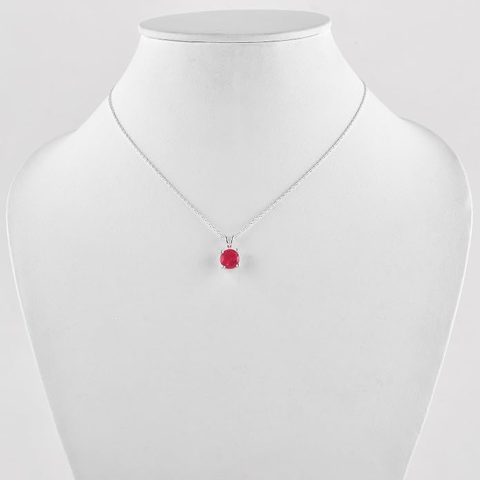OdrillionGems Natural Gemstone Pendant Necklace, 925 Sterling Silver, Healing Crystal, Birthstone, Round Faceted, Handmade, Women Jewelry, Christmas Gift 16+2inch
