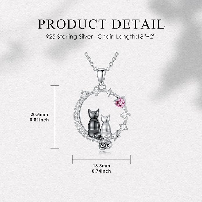 PELOVNY Teddy Bear Necklace for Women 925 Sterling Silver Bear/Highland Cow/Fox/Cat/Axolotl Birthstone Necklace Christmas Birthday Jewelry Gifts for Mom Daughter Wife Sister