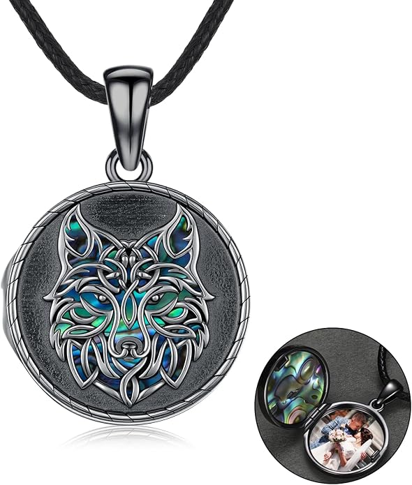 MEDWISE 925 Sterling Silver Locket Necklace That Holds Pictures Photo Necklace Oxidized Rose Flower/Sunflower/Compass/Celtic Heart Pendnat Lockets Gifts for Women Birthday Christmas Gifts