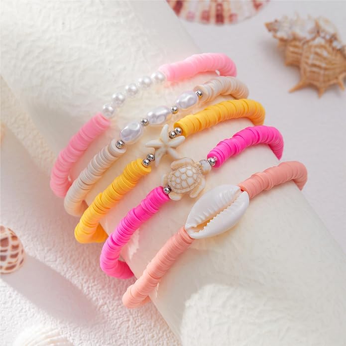 Anklet Bracelets for Women Boho Beaded Layered Ankle Bracelets Stack Summer Beach Waterproof Jewelry