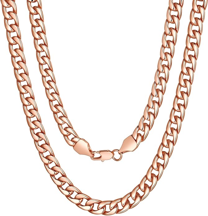 U7 Cuban Link Chain for Men Women Stainless Steel Curb Necklace, 7/9/12/15 MM Chunky Chain Silver/Gold/Black Mens Hip Hop Jewelry 18''-30''