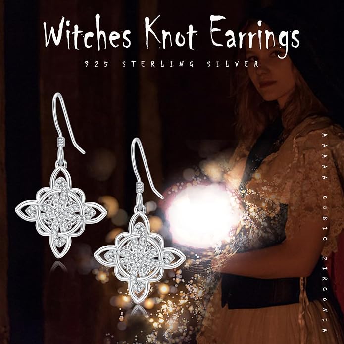 Celtic Knot Earrings 925 Sterling Silver Abalone Drop Dangle Celtic Earrings Gifts for Women