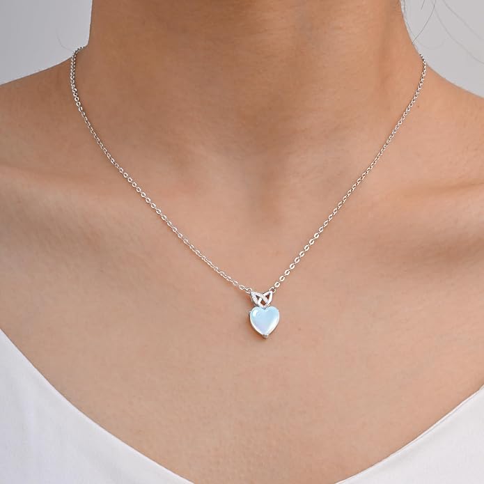 925 Sterling Silver Moonstone Necklace New Beginnings, Graduation Gifts, Created Moonstone Jewelry June Birthstone Necklace for Women, Inspirational Birthday Graduation Gifts for Friend Sister Daughter Mom