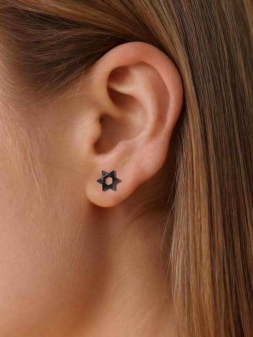 ChicSilver 925 Sterling Silver Earrings Dainty Bar/Circle/Triangle/Star/Ball Stud Earrings for Women with Gift Box, Hypoallergenic Earrings for Sensitive Ears