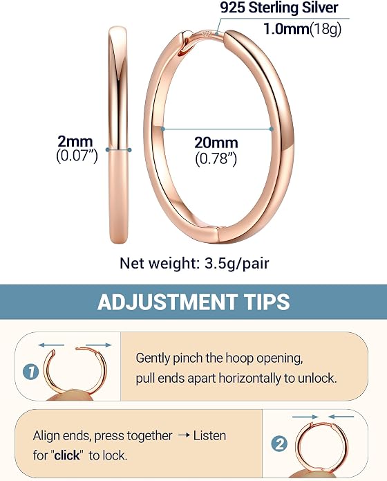 PROSTEEL Hoop Earrings for Women, Huggie Hoop with 925 Sterling Silver Post, 8/10/12/14/16/18/20mm Small Huggie Hoops, 14K Gold Plated/Silver/Black/Rose Gold Hypoallergenic Earrings Jewelry