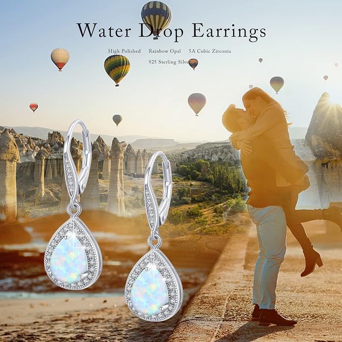 Trendy Dangle Earrings for Women Teen Girls Sterling Silver 12 Birthstone Earrings Minimalist Hypoallergenic Earrings for Sensitive Ears Jewelry Gifts