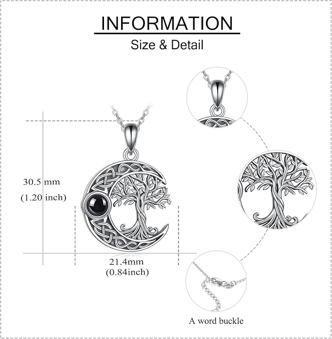 ONEFINITY Tree of Life Necklace 925 Sterling Silver Abalone Shell Celtic Knot Pendant Necklace for Women Jewelry