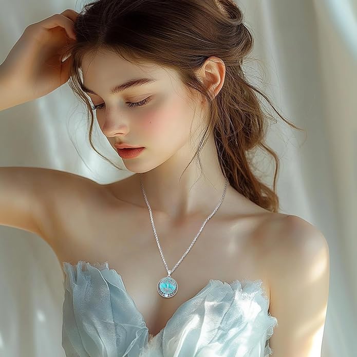 Sterling Silver Tree of Life Necklace for Women Oval Family Tree Necklace Abalone Shell Moonstone Pendant Mother Day Necklace for Mom Tree of Life Jewelry