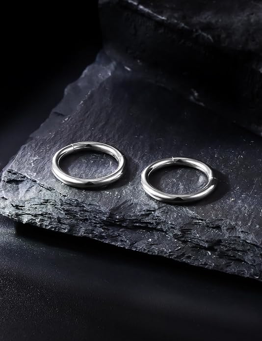 20G 18G 16G 14G 12G 10G 8G 6G 4G 2G Nose Rings Hoops Astm F136 Titanium Clicker Septum Lip Ring Tragus Helix Daith Rook Conch Snug Cartilage Lobe Earrings Hoop Piercing Jewelry For Women Men